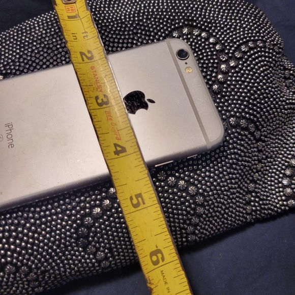 Clutch or shoulder bag metal studded beading - Picture 8 of 8